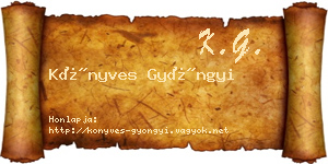 Könyves Gyöngyi névjegykártya